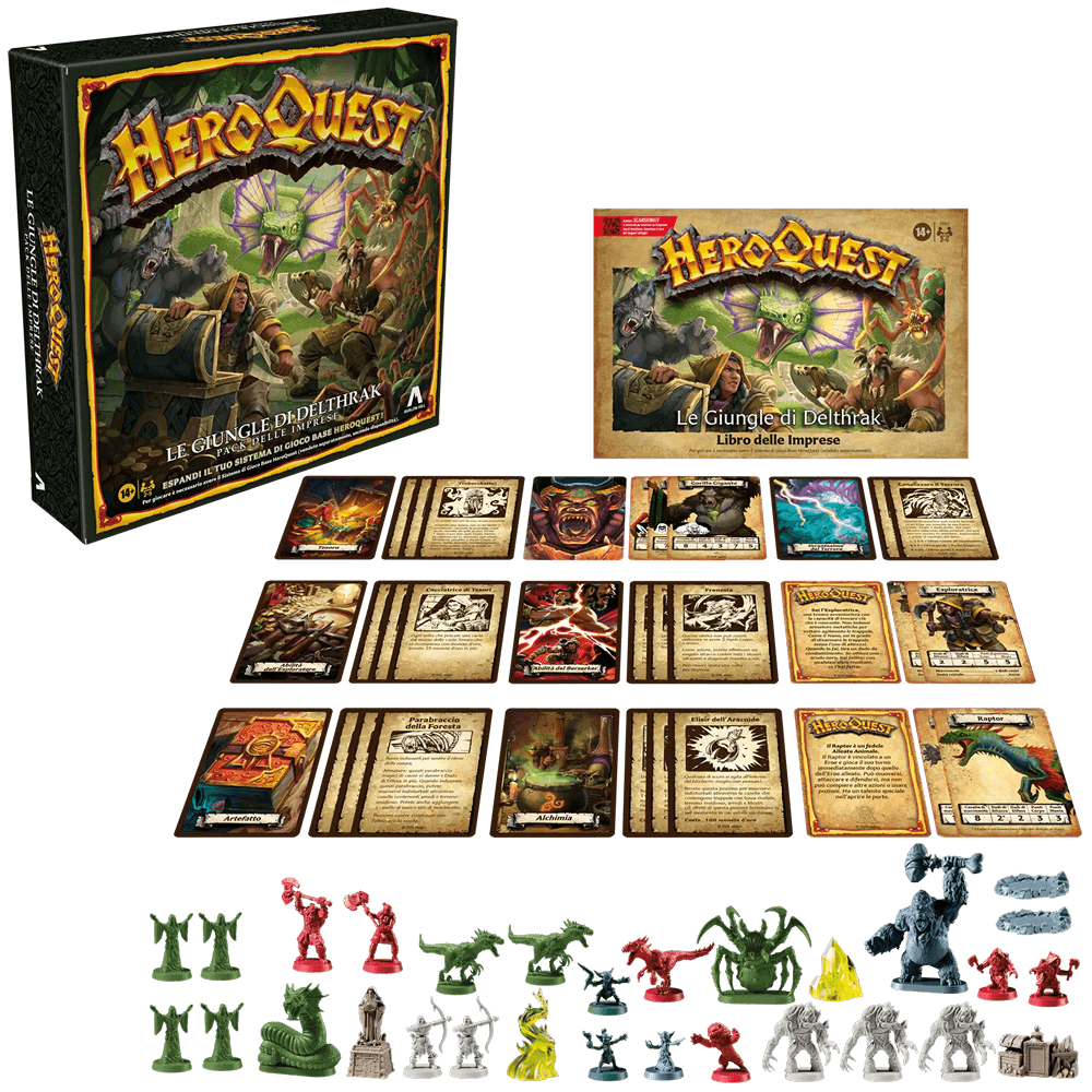 heroquest le giungle di delthrak gioco da tavolo - componenti