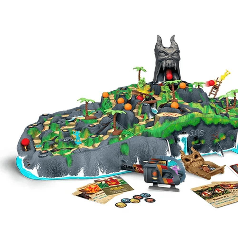 l'isola di fuoco gioco da tavolo - componenti