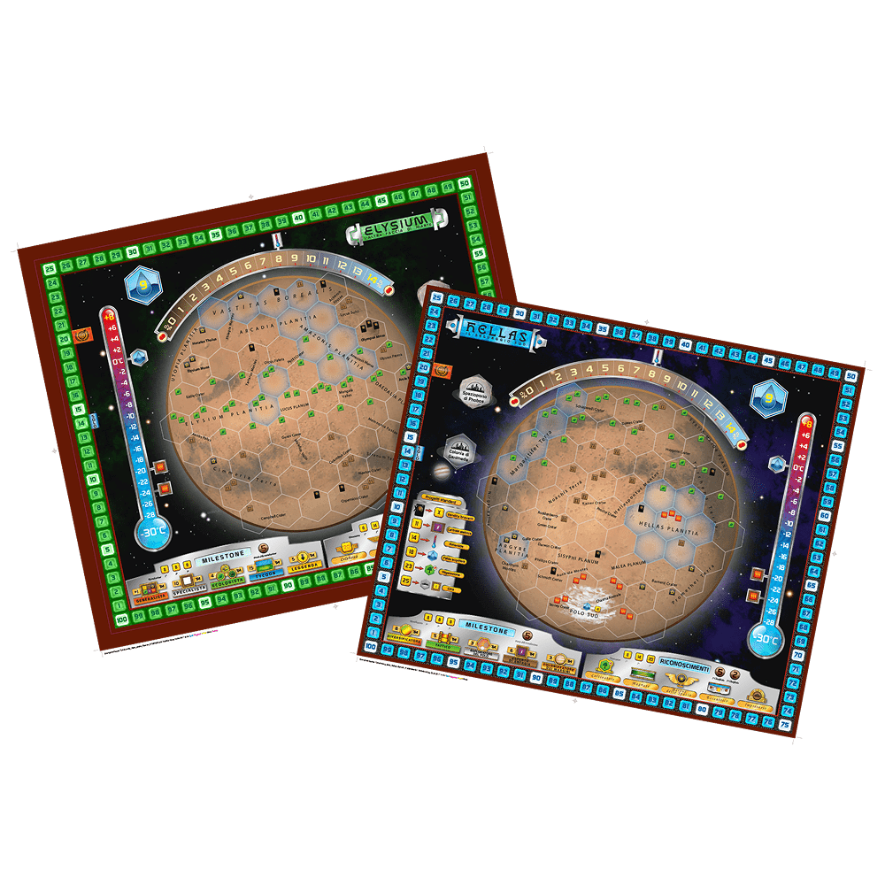 terraforming mars hellas&elysium gioco da tavolo - componenti