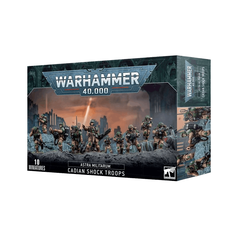 astra militarum truppe d'assalto cadiane miniature warhammer - copertina